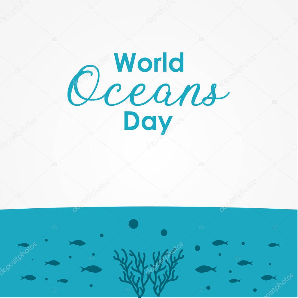 Happy World Ocean Day Vector Design Illustration For Celebrate Moment