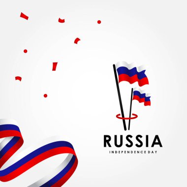 Mutlu Rusya Bağımsızlık Günü Vektör Tasarım Anı Kutlaması