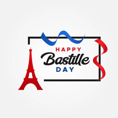 Kutlama anı için Bastille Günü Vektör Tasarımı İllüstrasyonunuz kutlu olsun.