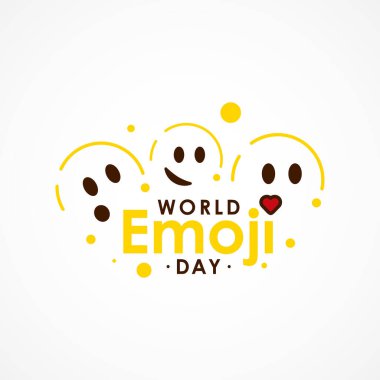 Kutlama anı için Dünya Emoji Günü Vektör Tasarımı İllüstrasyonu