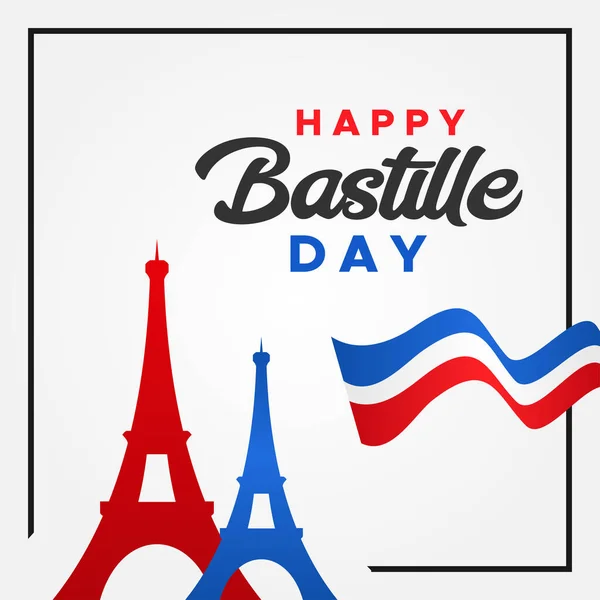 Gelukkige Bastille Dag Vector Ontwerp Illustratie Voor Vier Moment — Stockvector