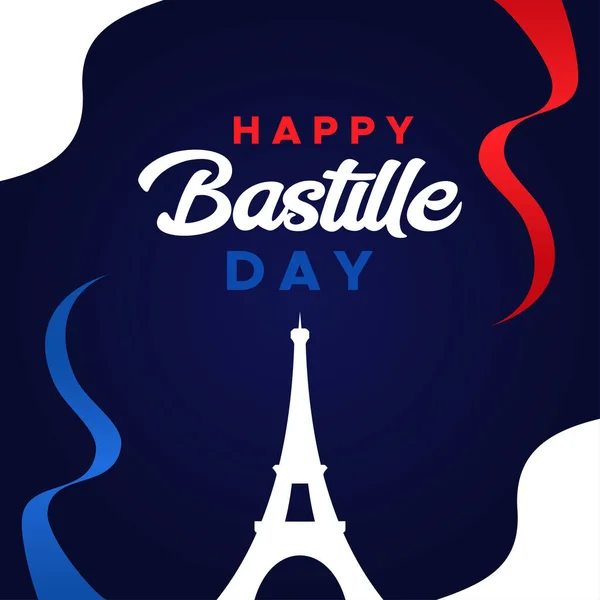 Gelukkige Bastille Dag Vector Ontwerp Illustratie Voor Vier Moment — Stockvector