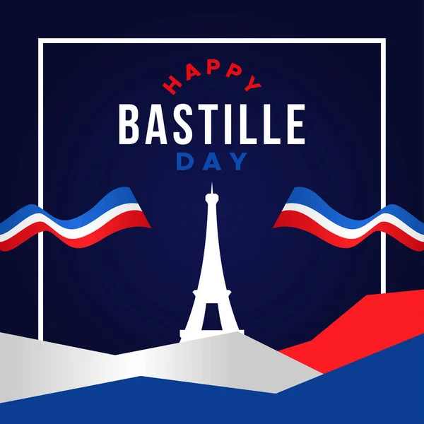 Happy Bastille Day Vector Design Illustration Celebrate Moment — Stockový vektor