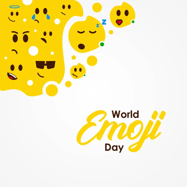 Kutlama anı için Dünya Emoji Günü Vektör Tasarımı İllüstrasyonu