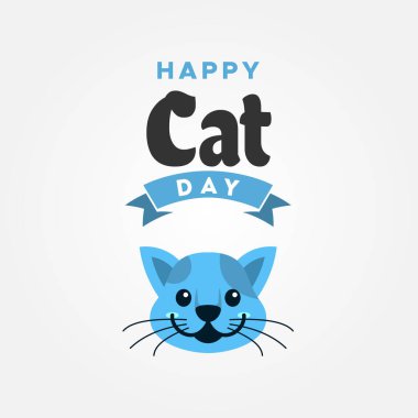 Kutlama anı için Mutlu Kedi Günü Vektör Tasarımı Çizimi