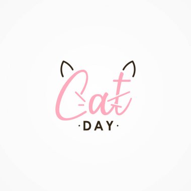Kutlama anı için Mutlu Kedi Günü Vektör Tasarımı Çizimi