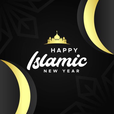 Kutlama anı için İslami Yeni Yıl Vektör Tasarımı İllüstrasyonunuz kutlu olsun.