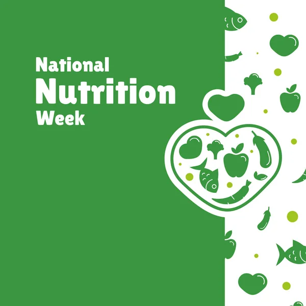 National Nutrition Week Vector Design Illustration Celebrate Moment — 스톡 벡터