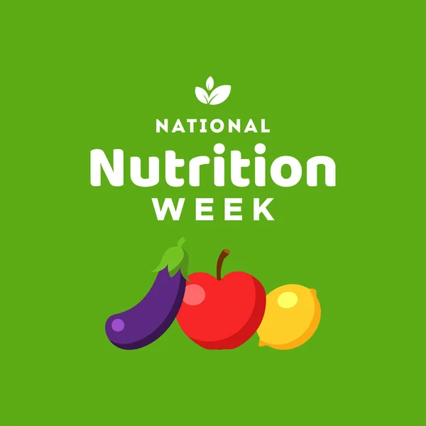 National Nutrition Week Vector Design Illustration Celebrate Moment — 스톡 벡터