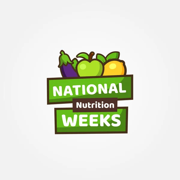 Semana Nacional Nutrición Ilustración Del Diseño Vectorial Para Celebrar Momento — Vector de stock