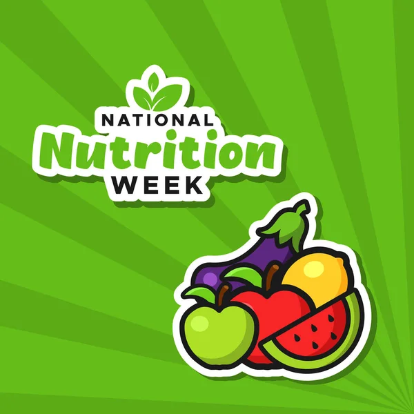 Semana Nacional Nutrición Ilustración Del Diseño Vectorial Para Celebrar Momento — Vector de stock