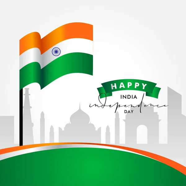 Иллюстрация Векторного Дизайна Дня Независимости Индии Празднования — стоковый вектор