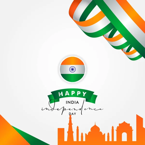 Ilustración Del Diseño Vectorial Del Día Independencia India Para Celebrar — Vector de stock