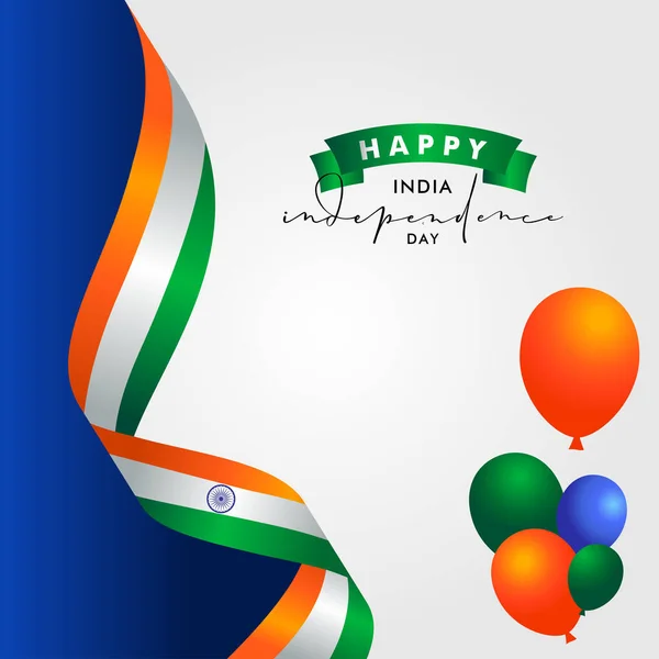 インド独立記念日ベクトルデザインイラスト — ストックベクタ