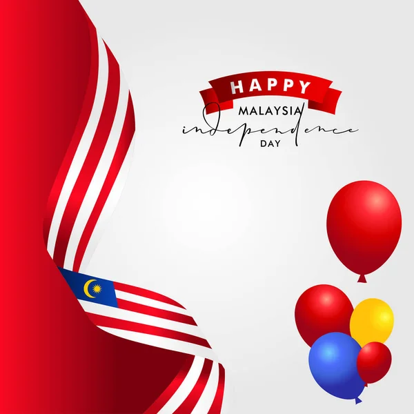 Ilustrasi Desain Vektor Hari Kemerdekaan Malaysia Untuk Saat Merayakan - Stok Vektor