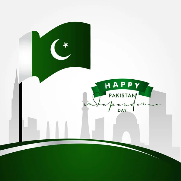 Πακιστανική Ημέρα Ανεξαρτησίας Διάνυσμα Εικονογράφηση Σχεδιασμός Για Γιορτάστε Στιγμή — Διανυσματικό Αρχείο