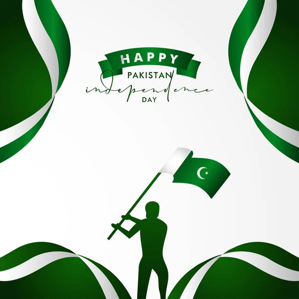 Pakistan Onafhankelijkheidsdag Vector Ontwerp Illustratie Voor Vier Moment — Stockvector