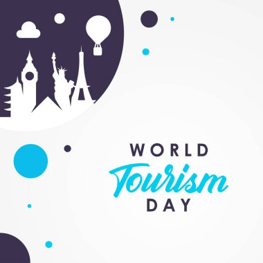 Kutlama Anı için Dünya Turizm Günü Vektör Tasarımı İllüstrasyonu