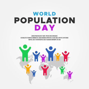 Kutlama anı için Dünya Nüfus Günü Vektör Tasarımı İllüstrasyonu