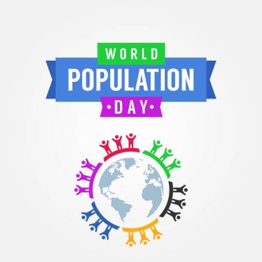 Kutlama anı için Dünya Nüfus Günü Vektör Tasarımı İllüstrasyonu