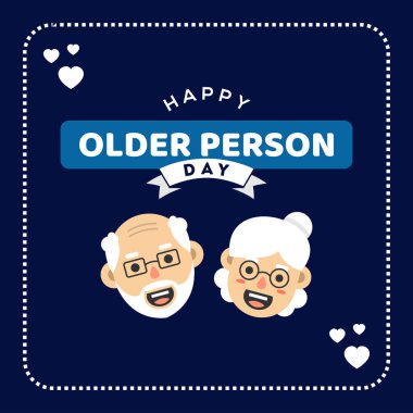 Kutlama anı için Mutlu Yaşlılar Günü Vektör Tasarımı İllüstrasyonu