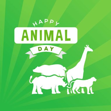 Anı Kutlamak için Dünya Hayvan Günü Vektör Tasarımı İllüstrasyonu