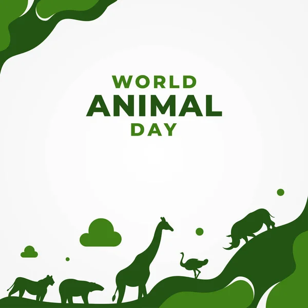 Ilustración Del Diseño Vectorial Del Día Mundial Los Animales Para — Archivo Imágenes Vectoriales