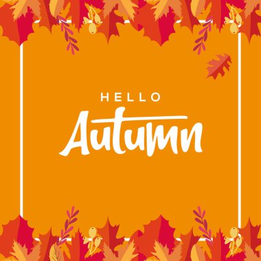 Merhaba Sonbahar Modeli Vektör Tasarımı Kutlama Anı İllüstrasyonu