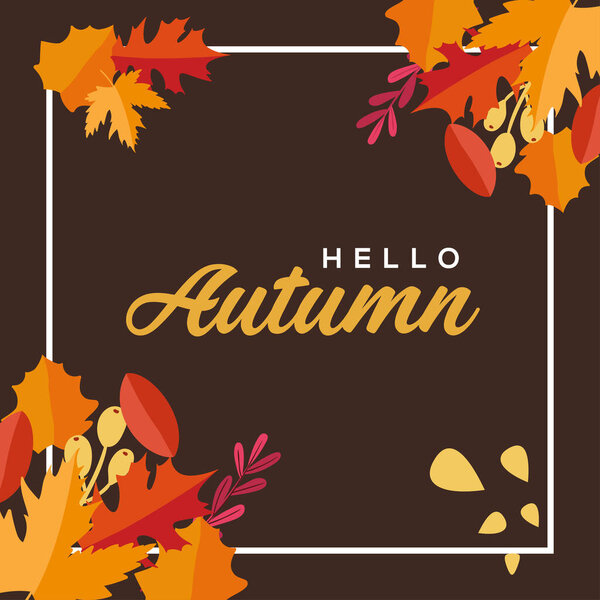 Hello Autumn Pattern Vector Design Illustration For Celebrate Moment