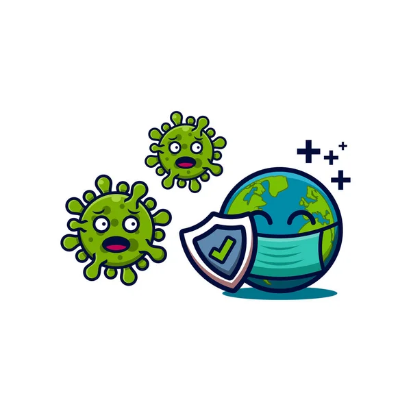Коронавірус Emoji Вектор Дизайн Ілюстрація Банера Тла — стоковий вектор
