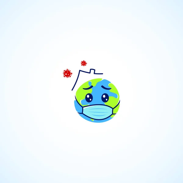 Illustrazione Progettazione Vettoriale Coronavirus Emoji Banner Sfondo — Vettoriale Stock