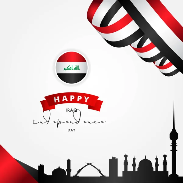 Iraq Independence Day Vector Design Illustration Celebrate Moment — 스톡 벡터