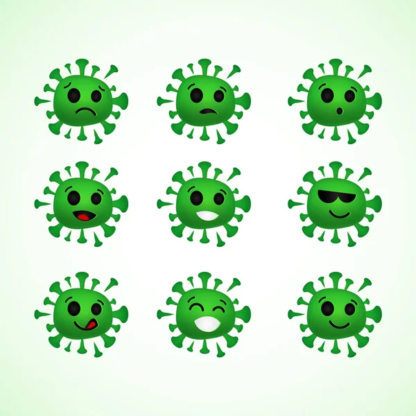 Ilustrasi Desain Emoji Vektor Coronavirus Untuk Banner Dan Latar Belakang - Stok Vektor