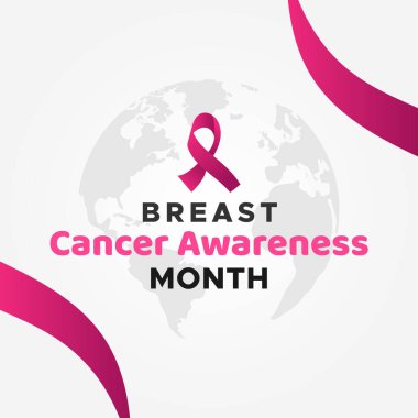 Sancak ve Arkaplan için Göğüs Kanseri Bilinci Ay Vektör Tasarımı İllüstrasyonu