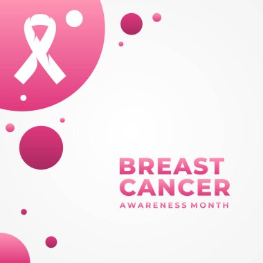 Sancak ve Arkaplan için Göğüs Kanseri Bilinci Ay Vektör Tasarımı İllüstrasyonu