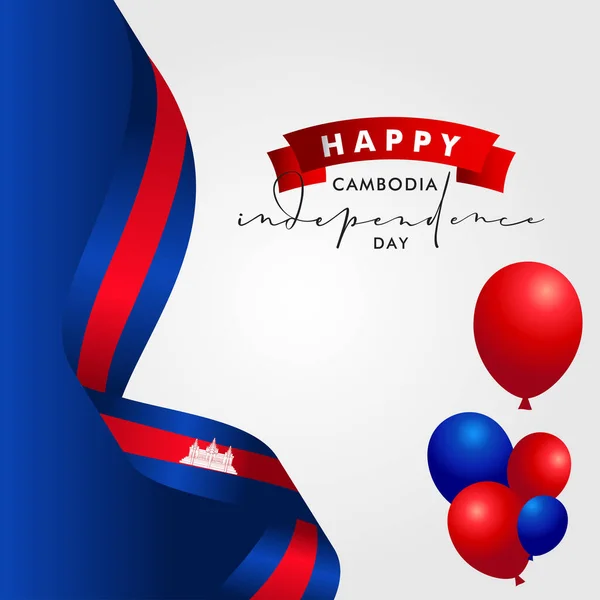 Banner ve Arkaplan için Kamboçya Bağımsızlık Günü Vektör Tasarımı İllüstrasyonu