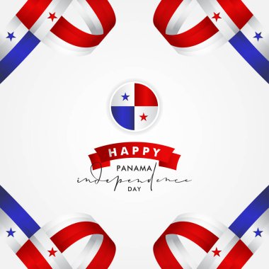 Panama Bağımsızlık Günü Vektör Tasarımı Sancak ve Arkaplan Çizimi