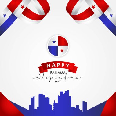 Panama Bağımsızlık Günü Vektör Tasarımı Sancak ve Arkaplan Çizimi