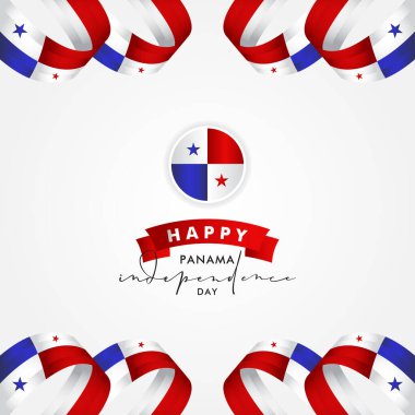 Panama Bağımsızlık Günü Vektör Tasarımı Sancak ve Arkaplan Çizimi