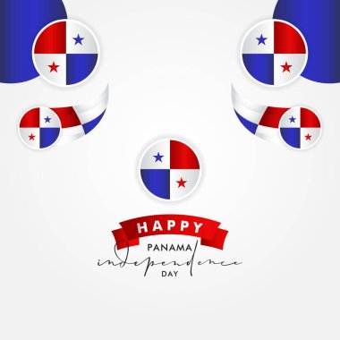 Panama Bağımsızlık Günü Vektör Tasarımı Sancak ve Arkaplan Çizimi
