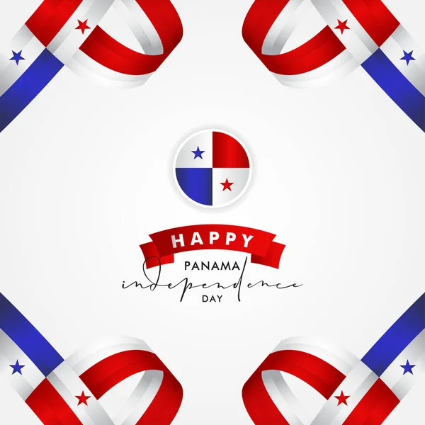 Panama Bağımsızlık Günü Vektör Tasarımı Sancak ve Arkaplan Çizimi