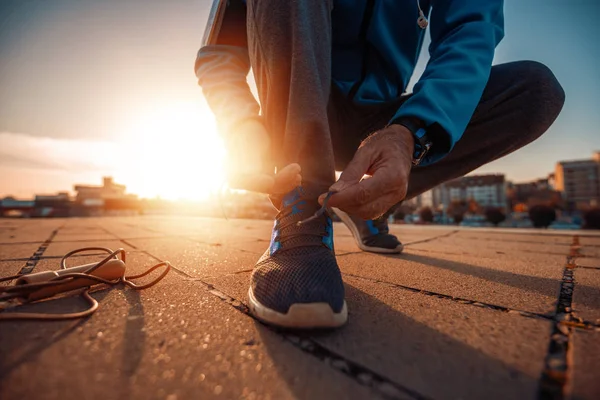 跑鞋近照 健身和健康的生活方式 — 图库照片
