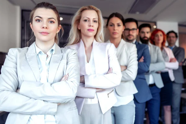 Portrait Business People Standing Office — Stock Photo, Image