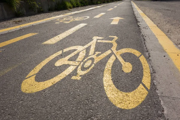 Radfahrstreifen Schild Auf Der Straße — Stockfoto