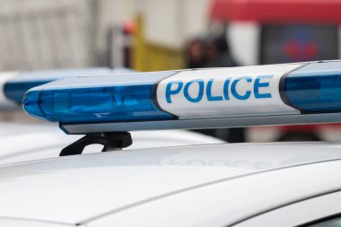 Polis araba işareti. Siren ışık