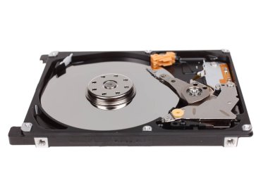 içinde sert yuvarlak yüzey götürmek. Beyaz arka plan üzerinde izole Hdd