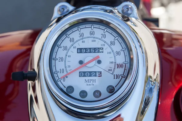 Hastighetsmätare Motorcykel Cykel Närbild — Stockfoto