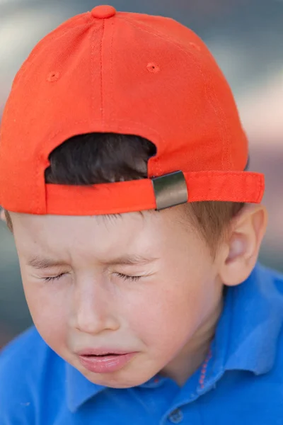 Ragazzino Carino Starnutisce Bambino Con Influenza Allergia — Foto Stock