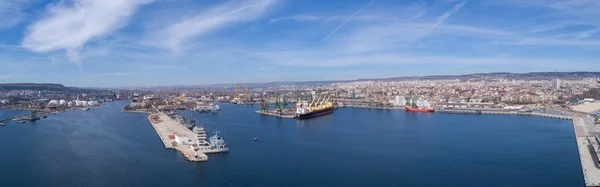 Ampla Vista Panorâmica Varna Capital Mar Bulgária — Fotografia de Stock