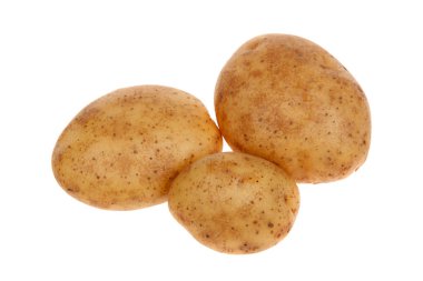 Beyaz arka plan üzerinde izole patates yakın çekim